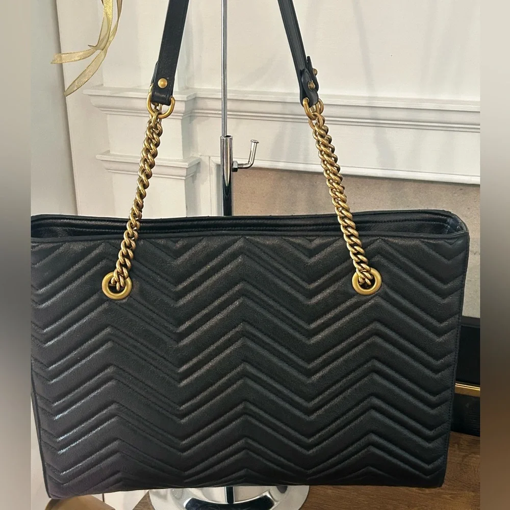 GUCCI GG Marmont Zip Tote Matelasse Leather EUC - Picture 4 of 15